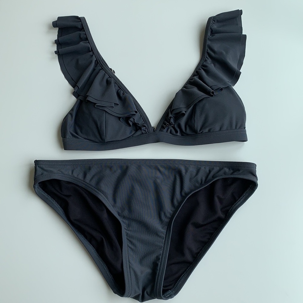 NEW MICHAEL Michael Kors Dark Gray Swimsuit Bikini - Picture 11 of 14